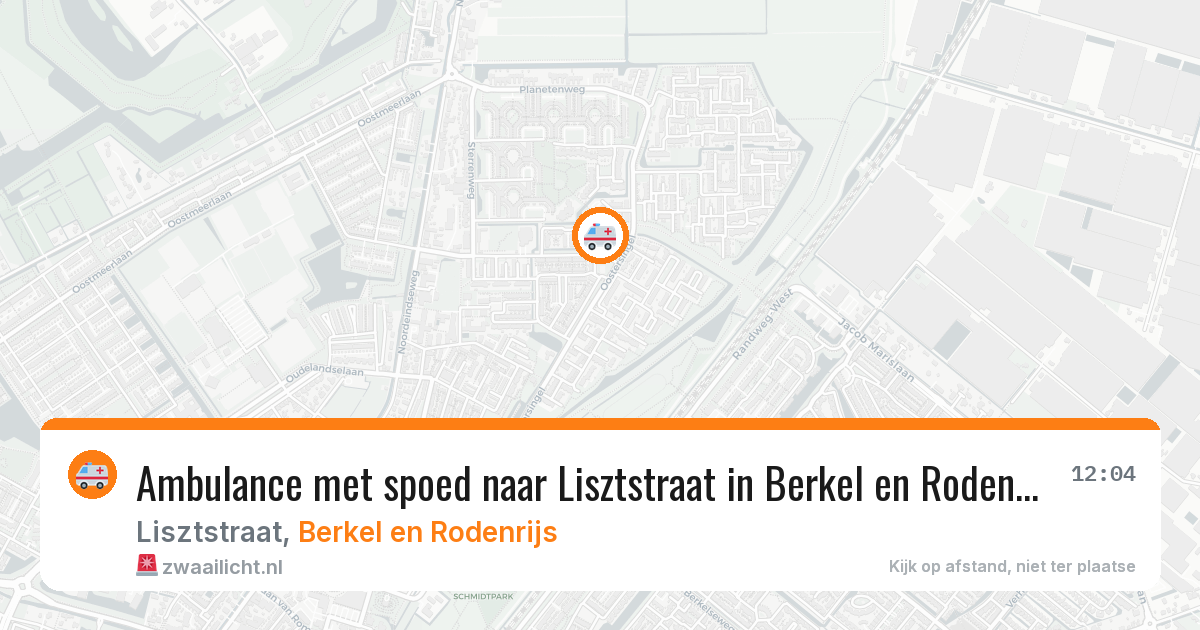 Ambulance met spoed naar Lisztstraat in Berkel en Rodenrijs — 31 jul 2026