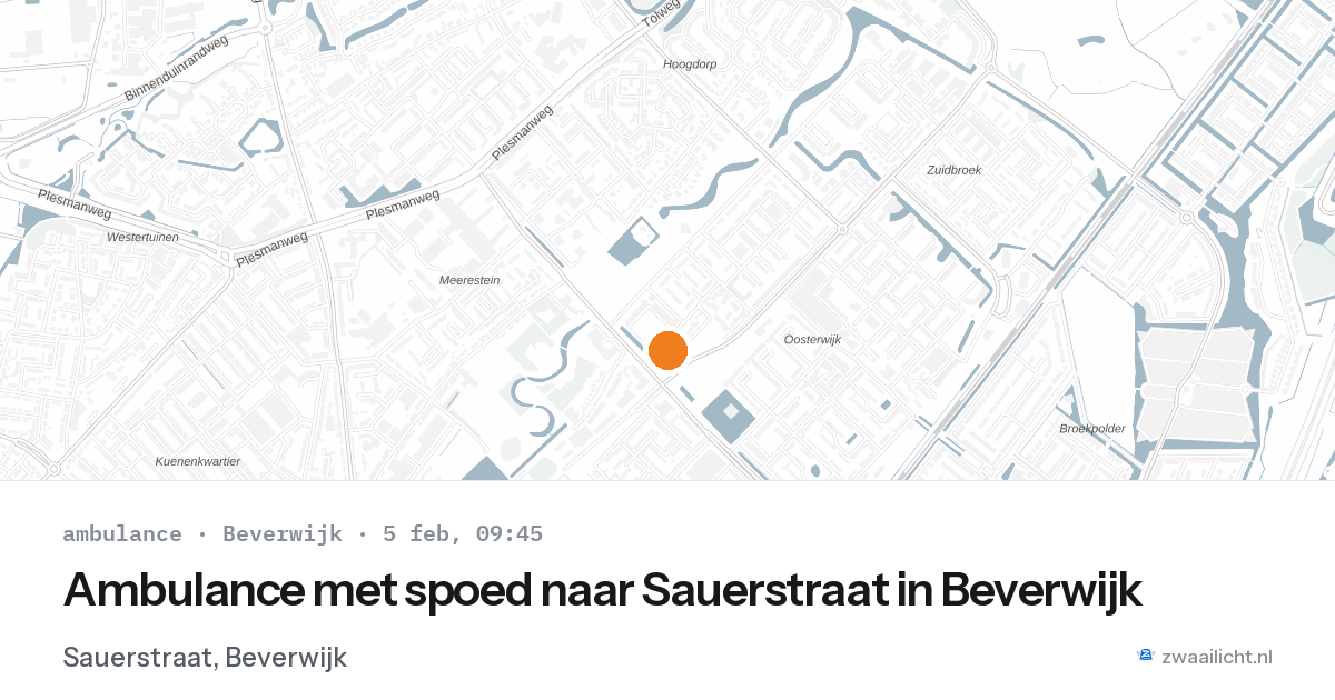 Ambulance met spoed naar Sauerstraat in Beverwijk — 5 feb 2026