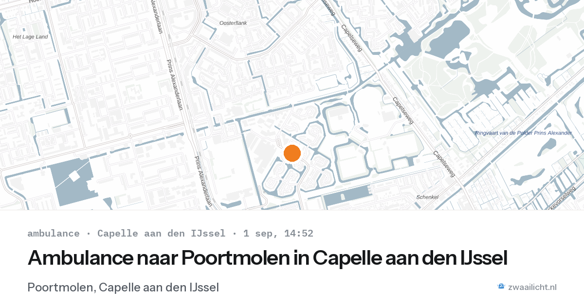 Ambulance naar Poortmolen in Capelle aan den IJssel — 1 sep 2026