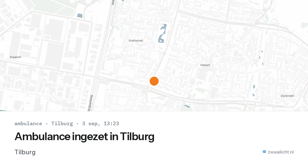 Ambulance ingezet in Tilburg — 3 sep 2026