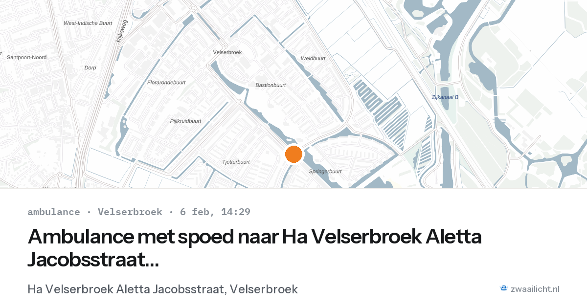 Ambulance met spoed naar Ha Velserbroek Aletta Jacobsstraat in Velserbroek — 6 feb 2026