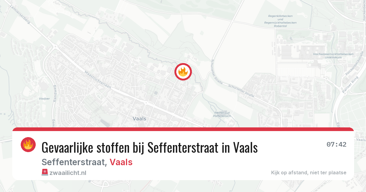 Gevaarlijke stoffen bij Seffenterstraat in Vaals — 24 jun 2026