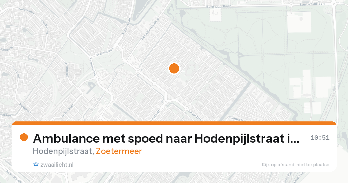 Ambulance met spoed naar Hodenpijlstraat in Zoetermeer — 25 aug 2026