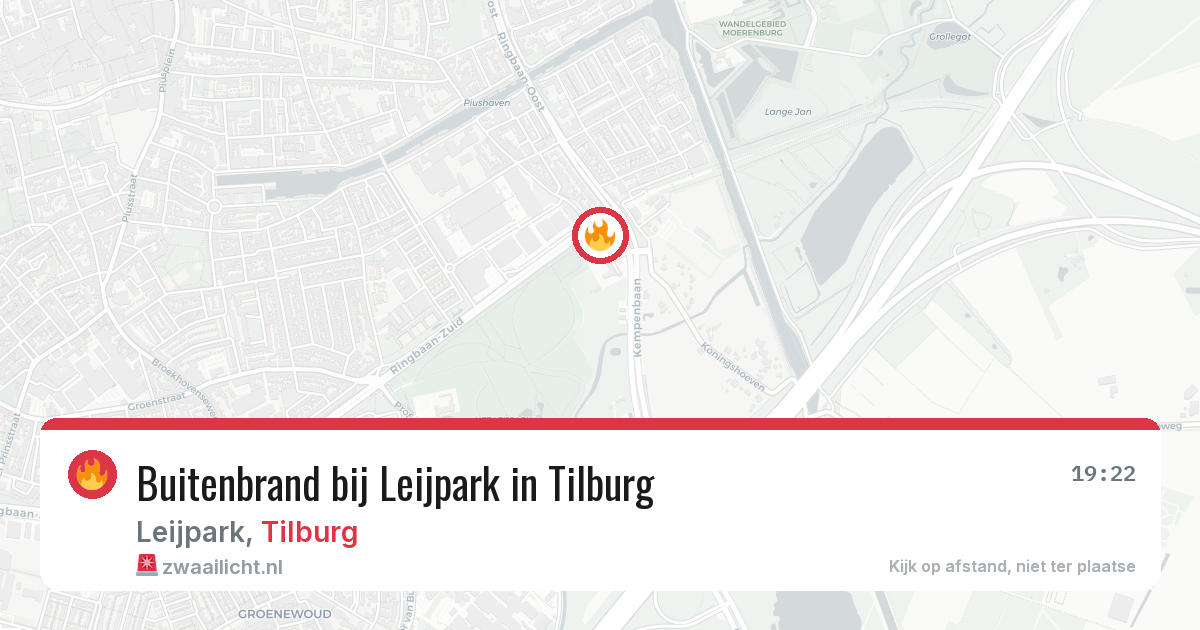 Buitenbrand bij Leijpark in Tilburg — 29 mei 2026