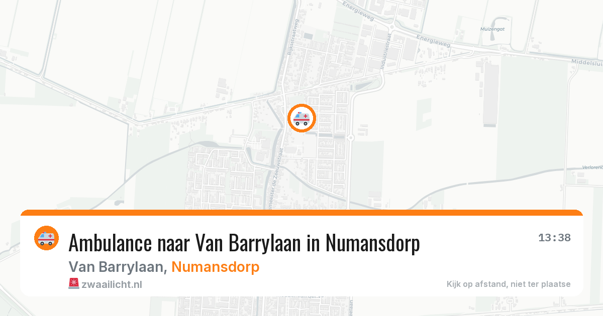 Ambulance naar Van Barrylaan in Numansdorp — 2 aug 2026