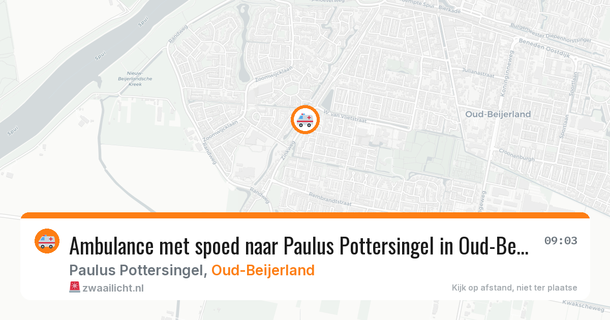 Ambulance met spoed naar Paulus Pottersingel in Oud-Beijerland — 21 jun 2026