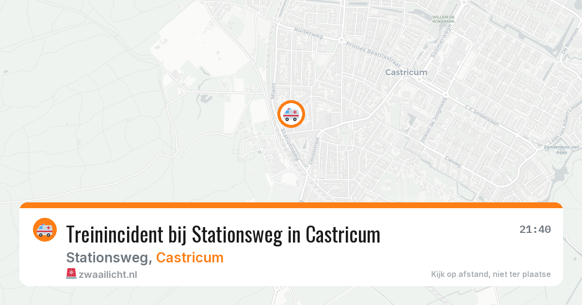 Treinincident bij Stationsweg in Castricum — 11 mei 2026