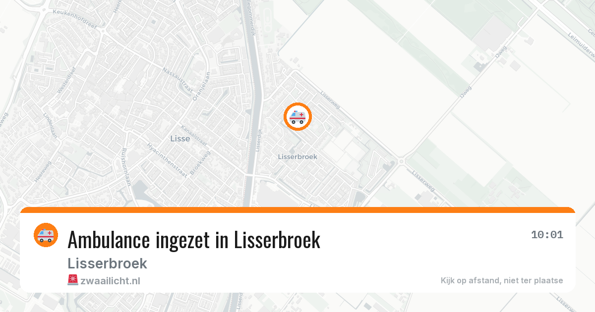 Ambulance ingezet in Lisserbroek — 25 jul 2026 | 🚨 Zwaailicht.nl
