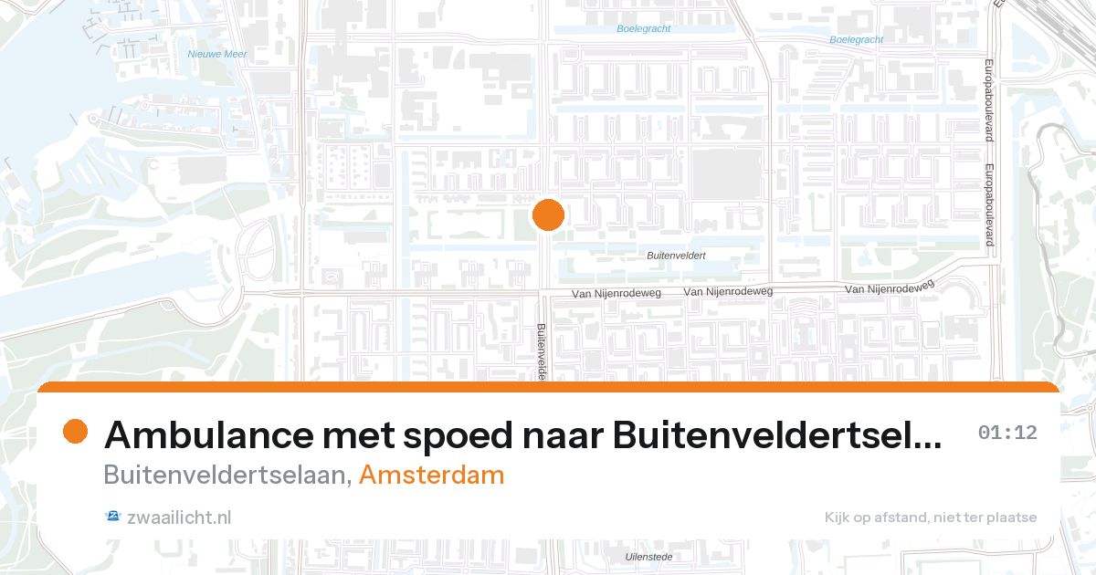Ambulance met spoed naar Buitenveldertselaan in Amsterdam — 27 aug 2026
