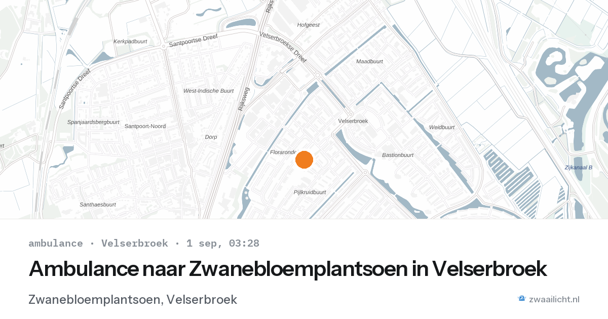 Ambulance naar Zwanebloemplantsoen in Velserbroek — 1 sep 2026