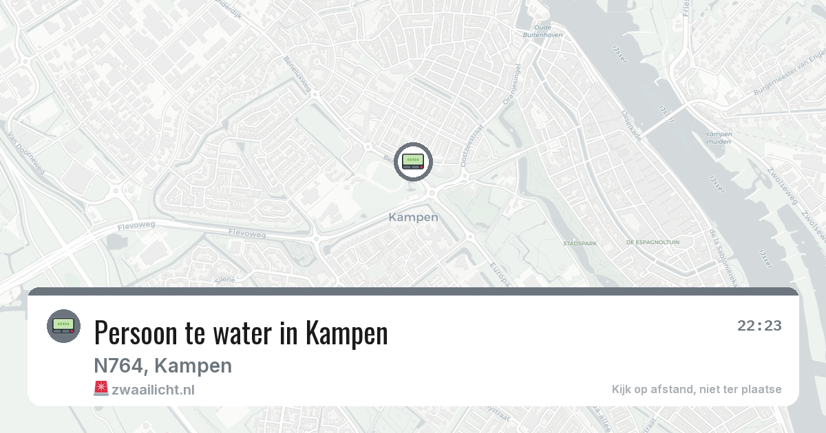 Persoon te water in Kampen — 20 jul 2026