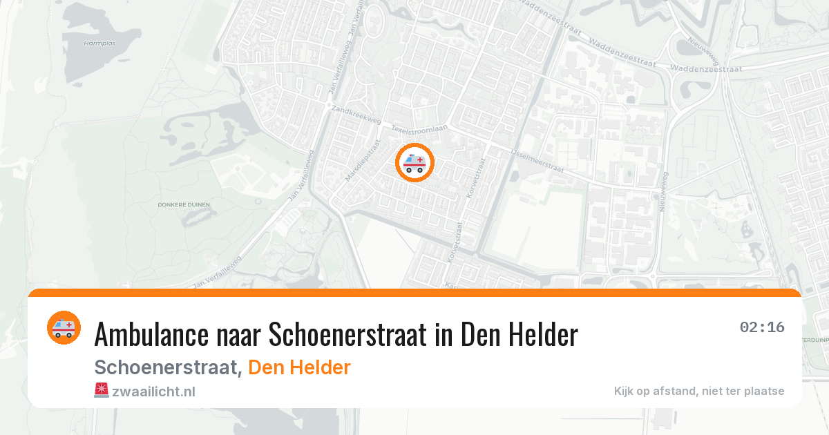 Ambulance naar Schoenerstraat in Den Helder — 10 aug 2026