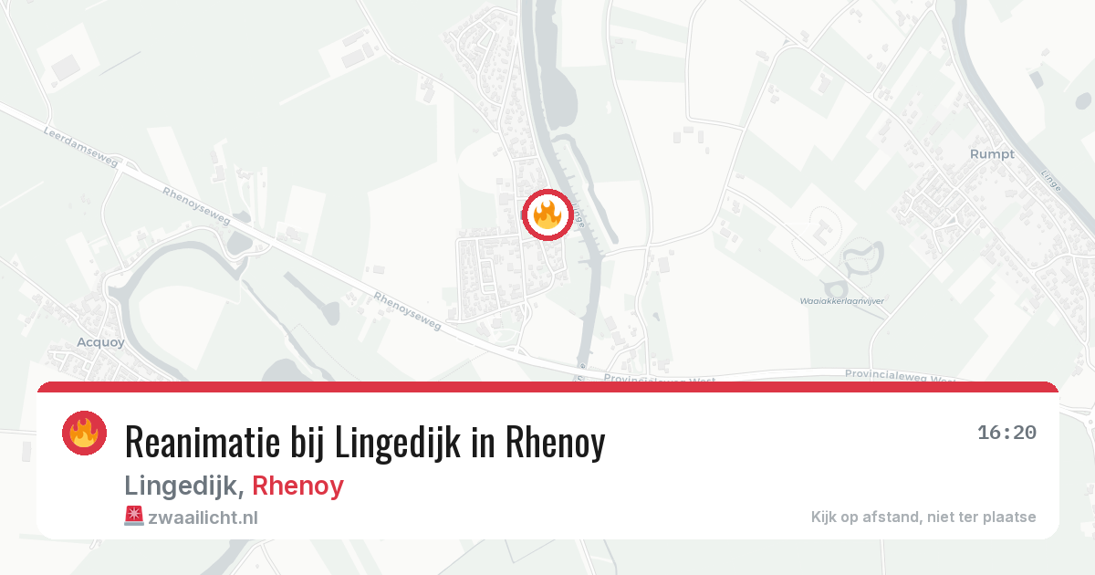 Reanimatie bij Lingedijk in Rhenoy — 30 jul 2026