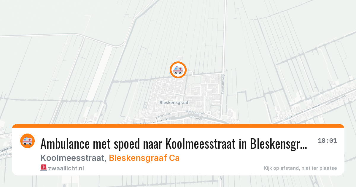 Ambulance met spoed naar Koolmeesstraat in Bleskensgraaf Ca — 13 aug 2026