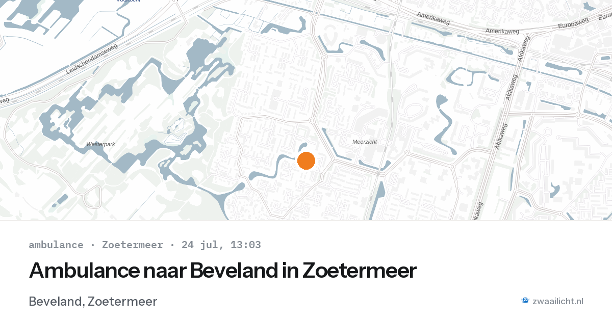 Ambulance naar Beveland in Zoetermeer — 24 jul 2026