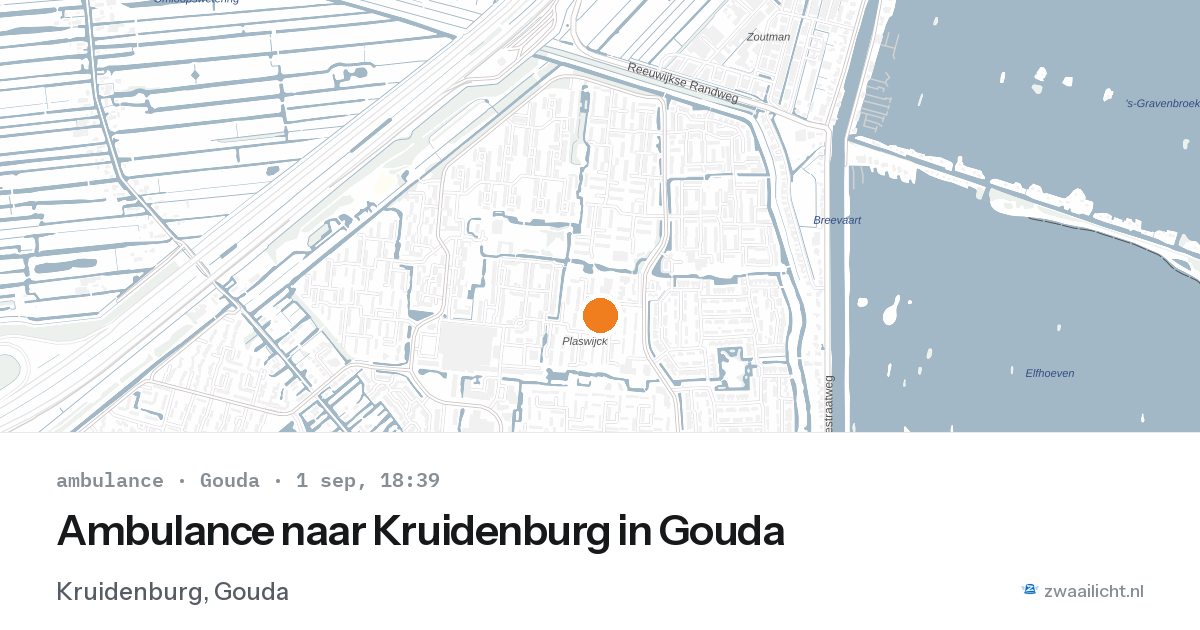 Ambulance naar Kruidenburg in Gouda — 1 sep 2026