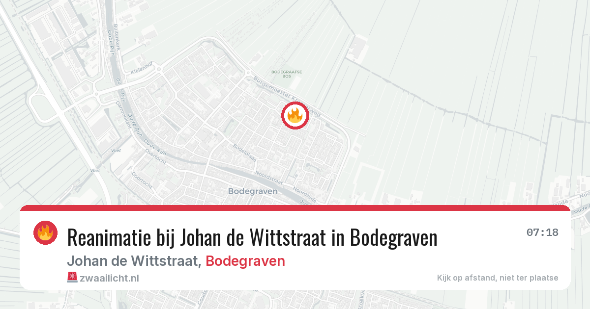 Reanimatie bij Johan de Wittstraat in Bodegraven — 8 aug 2026
