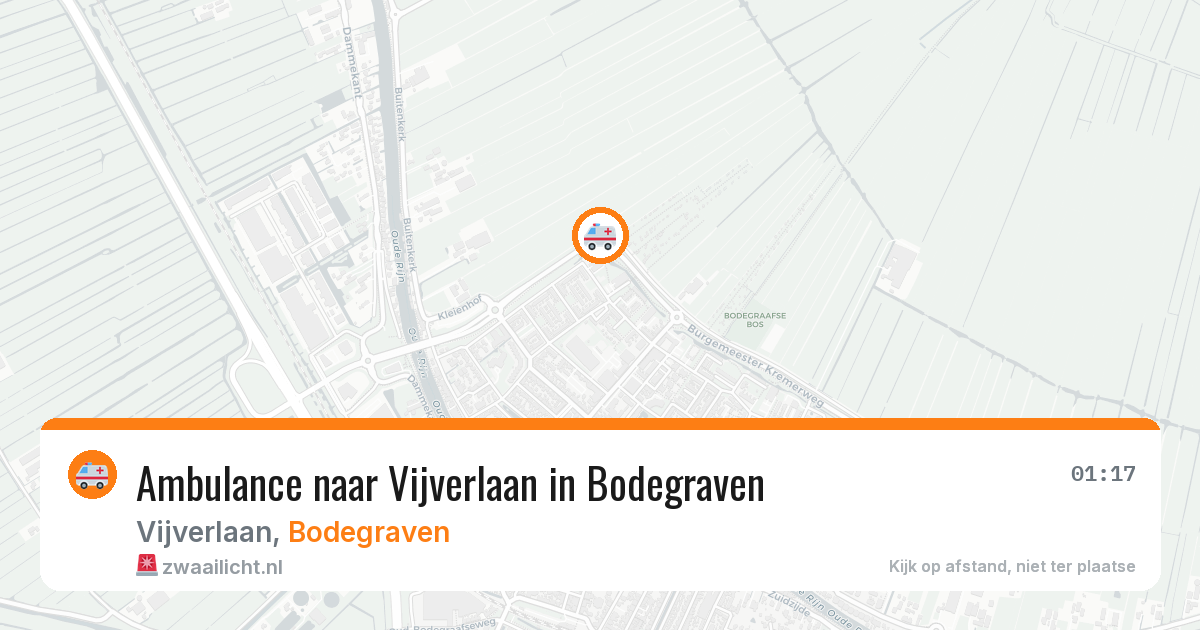 Ambulance naar Vijverlaan in Bodegraven — 8 jun 2026