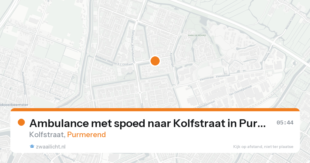 Ambulance met spoed naar Kolfstraat in Purmerend — 6 jun 2026