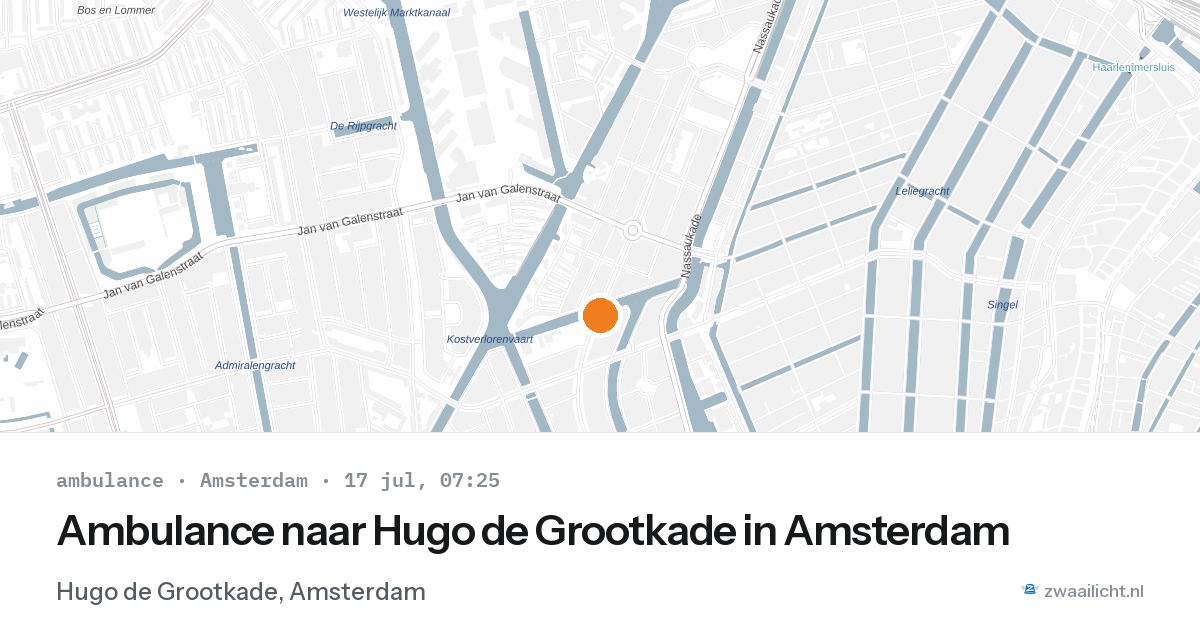 Ambulance naar Hugo de Grootkade in Amsterdam — 17 jul 2026