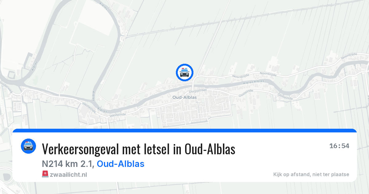 Verkeersongeval met letsel in Oud-Alblas — 7 apr 2026