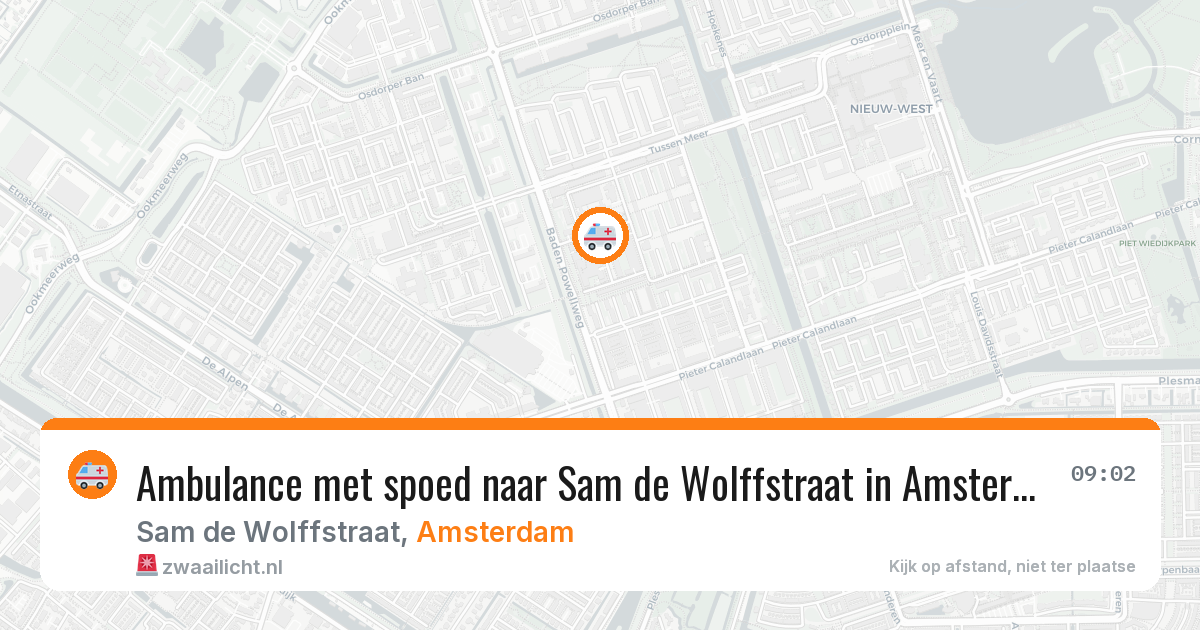 Ambulance met spoed naar Sam de Wolffstraat in Amsterdam — 22 jun 2026