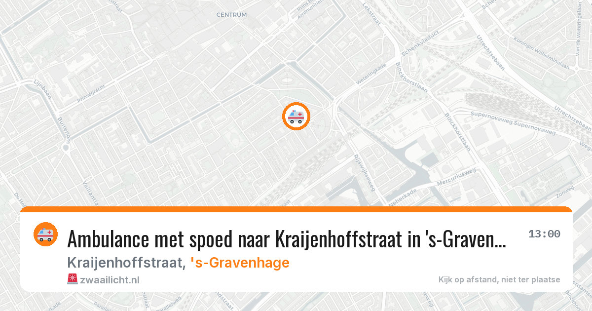 Ambulance met spoed naar Kraijenhoffstraat in 's-Gravenhage — 7 aug 2026