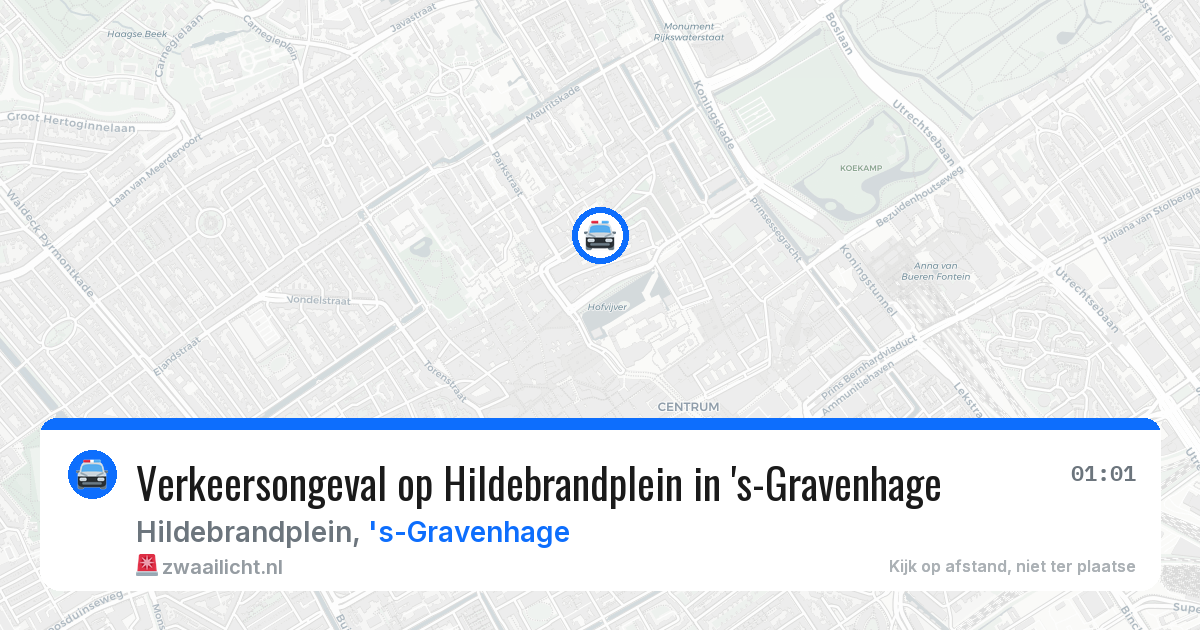 Verkeersongeval op Hildebrandplein in 's-Gravenhage — 18 jan 2026