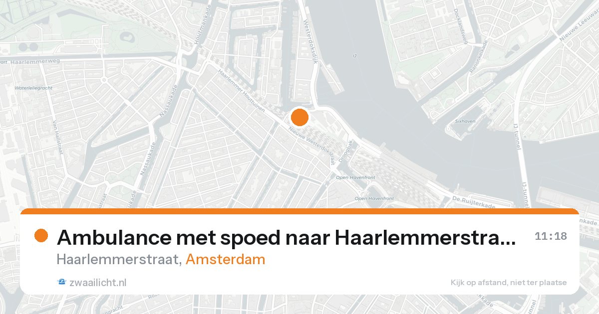 Ambulance met spoed naar Haarlemmerstraat in Amsterdam — 18 aug 2026