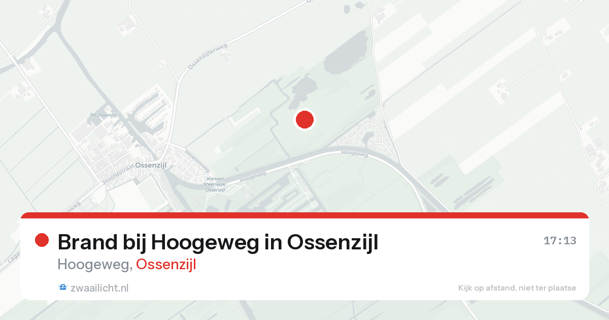 Brand bij Hoogeweg in Ossenzijl — 16 aug 2026