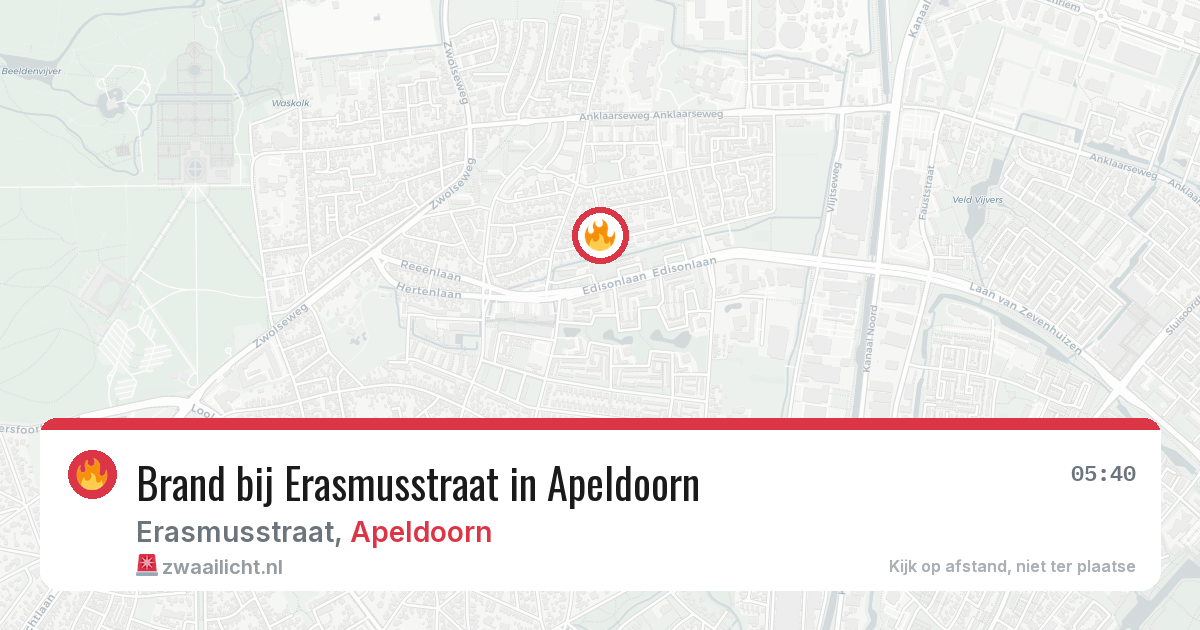 Brand bij Erasmusstraat in Apeldoorn — 25 jul 2026