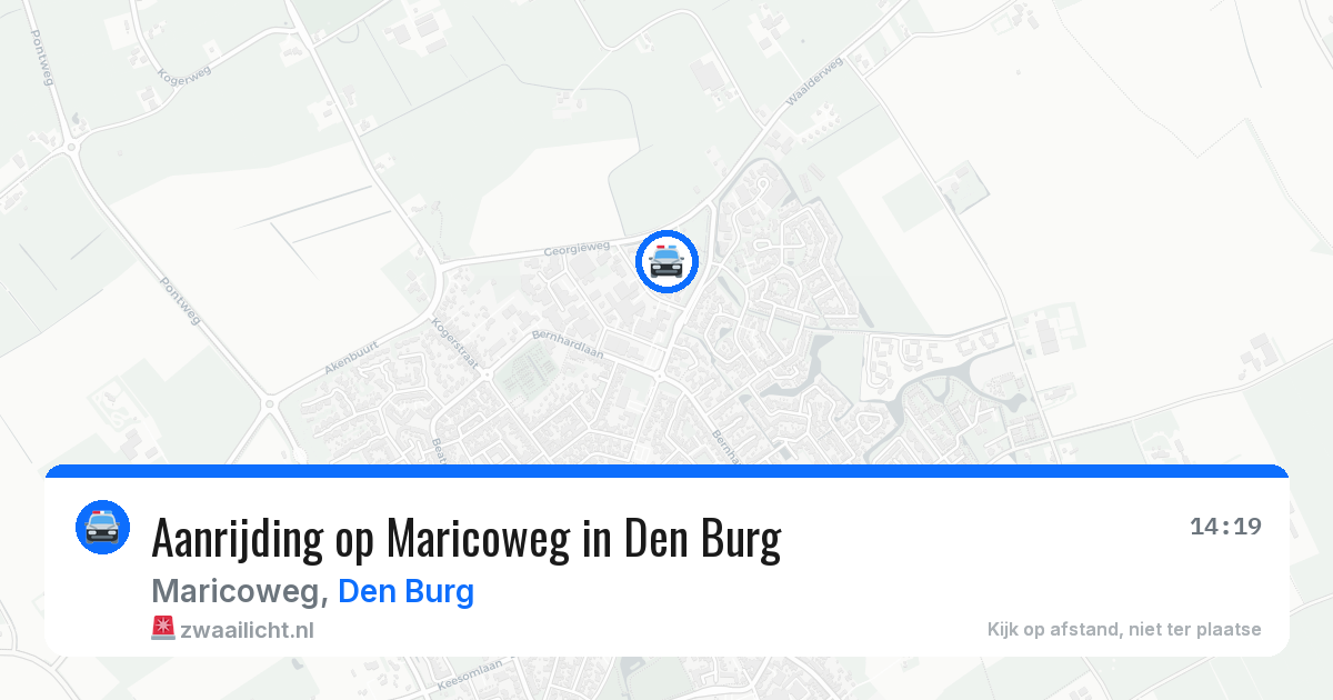 Aanrijding op Maricoweg in Den Burg — 2 jun 2026