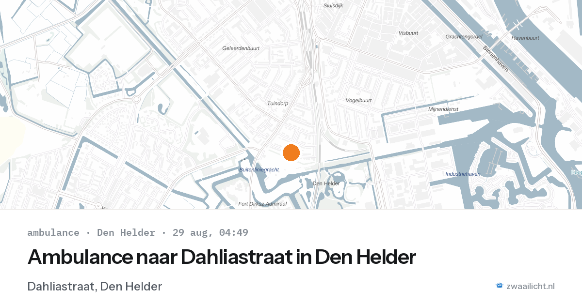 Ambulance naar Dahliastraat in Den Helder — 29 aug 2026