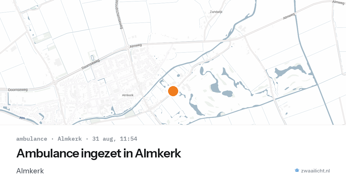 Ambulance ingezet in Almkerk — 31 aug 2026