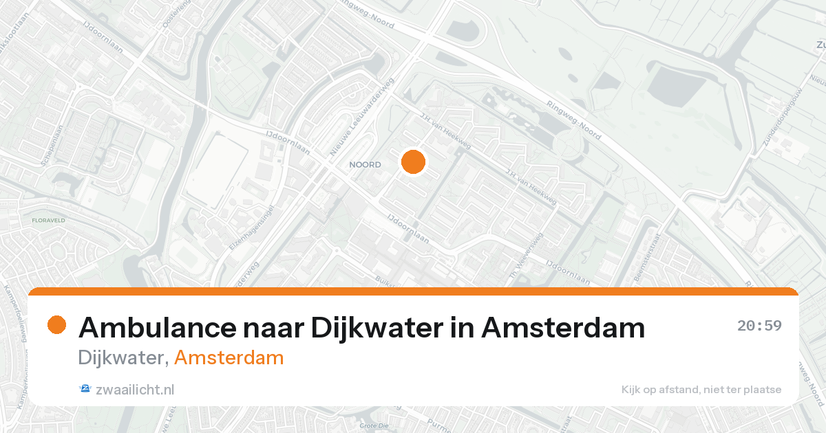 Ambulance naar Dijkwater in Amsterdam — 21 aug 2026