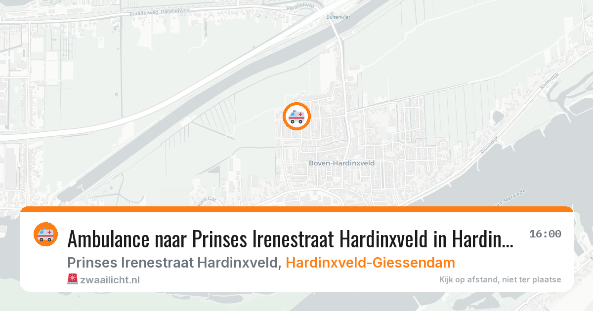 Ambulance naar Prinses Irenestraat Hardinxveld in Hardinxveld-Giessendam — 20 jul 2026