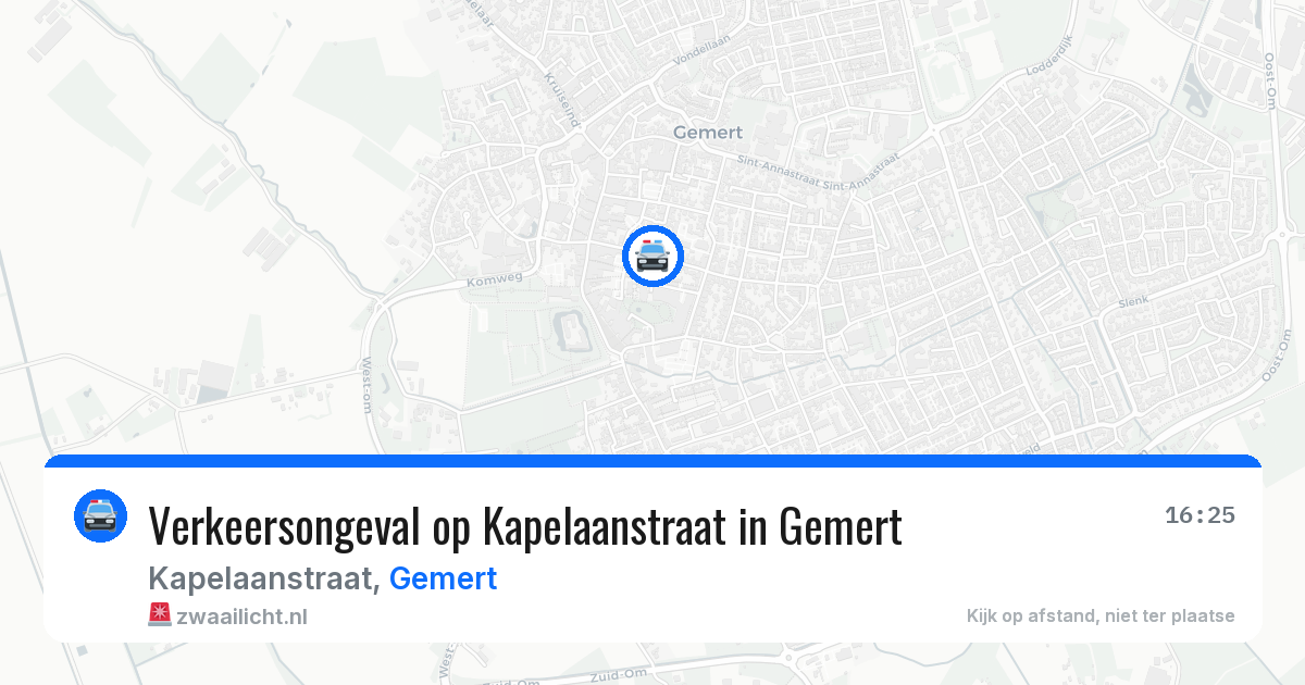 Verkeersongeval op Kapelaanstraat in Gemert — 14 mrt 2026