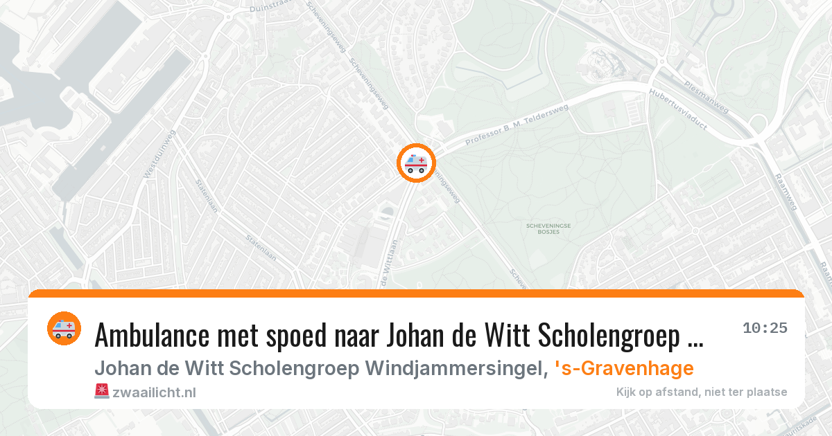 Ambulance met spoed naar Johan de Witt Scholengroep Windjammersingel in 's-Gravenhage — 12 feb 2026