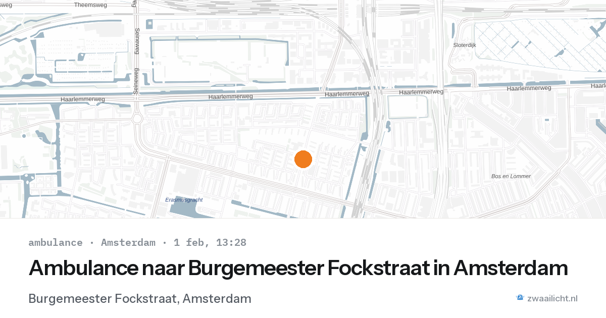 Ambulance naar Burgemeester Fockstraat in Amsterdam — 1 feb 2026