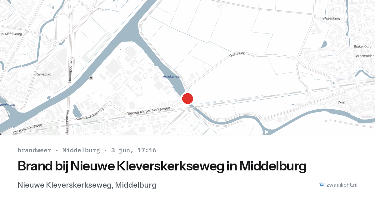 Brand bij Nieuwe Kleverskerkseweg in Middelburg — 3 jun 2026