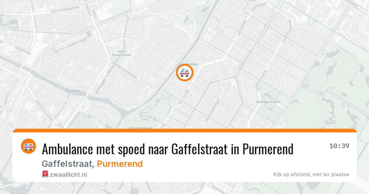 Ambulance met spoed naar Gaffelstraat in Purmerend — 9 jul 2026