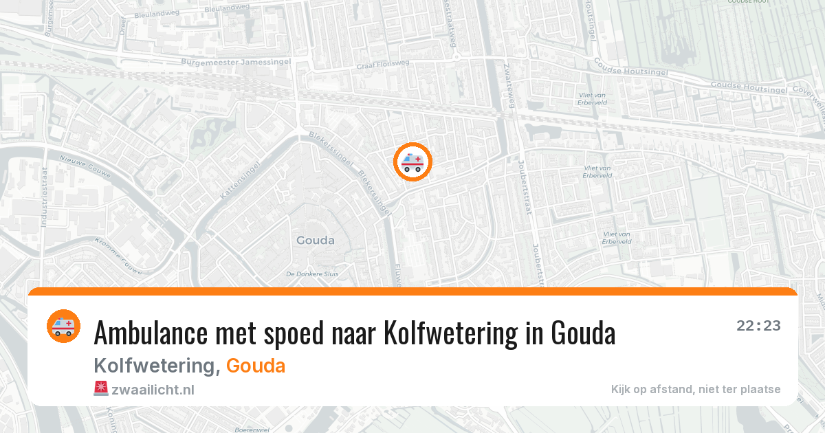 Ambulance met spoed naar Kolfwetering in Gouda — 1 aug 2026