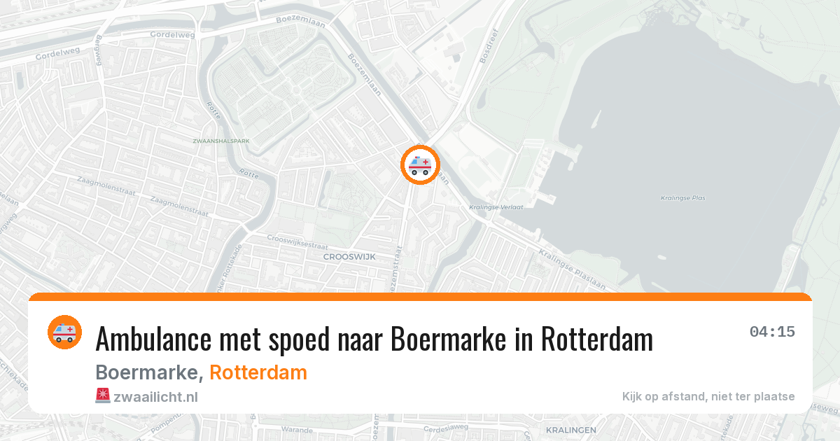 Ambulance met spoed naar Boermarke in Rotterdam — 15 jul 2026