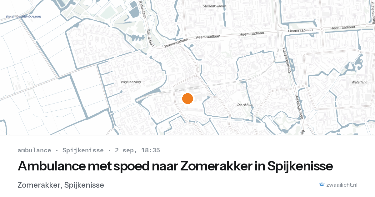 Ambulance met spoed naar Zomerakker in Spijkenisse — 2 sep 2026
