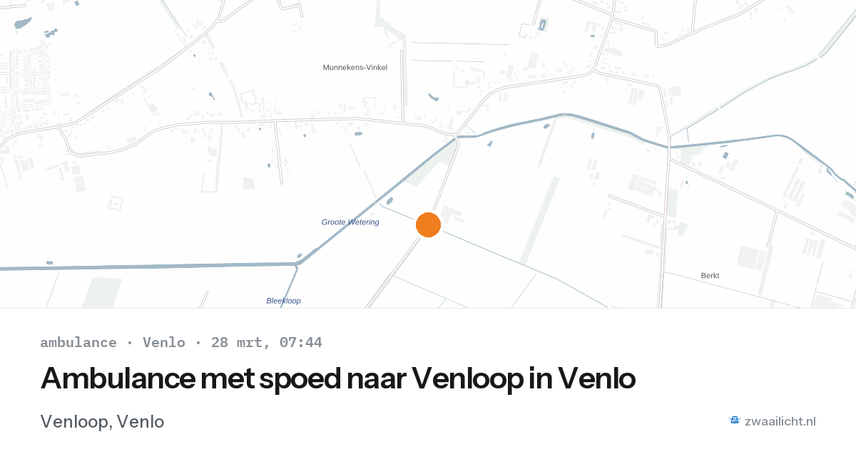Ambulance met spoed naar Venloop in Venlo — 28 mrt 2026