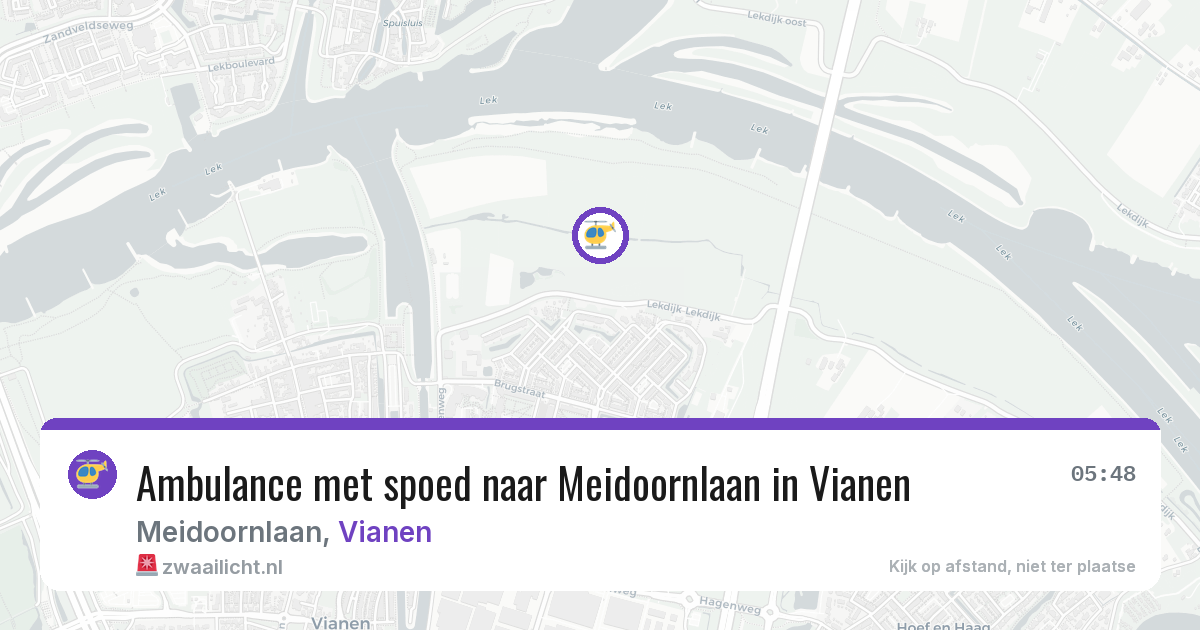 Ambulance met spoed naar Meidoornlaan in Vianen — 24 jul 2026