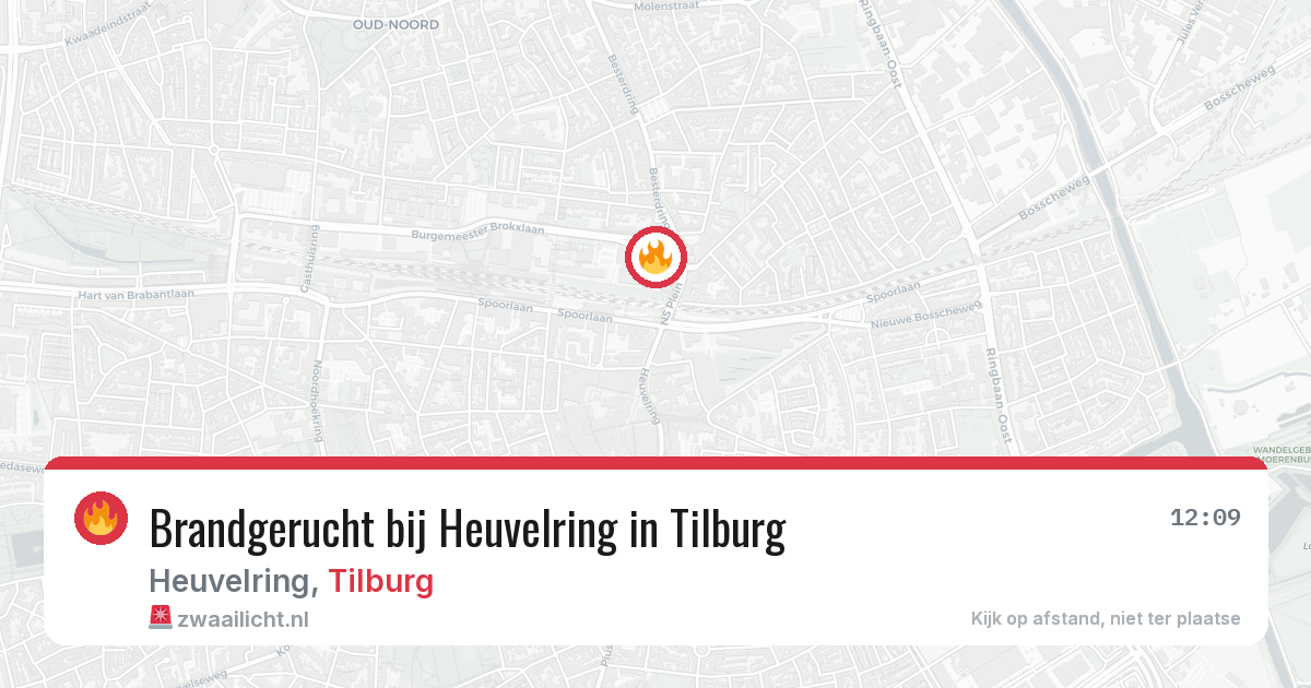 Brandgerucht bij Heuvelring in Tilburg — 12 jun 2026