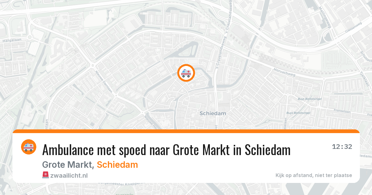 Ambulance met spoed naar Grote Markt in Schiedam — 17 jun 2026