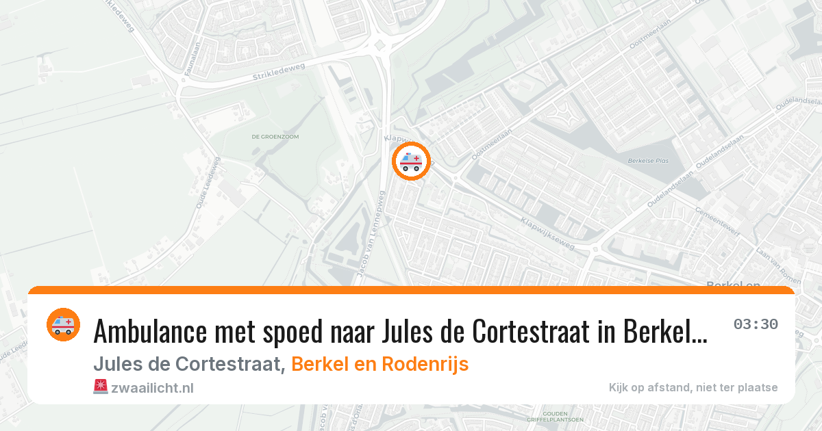 Ambulance met spoed naar Jules de Cortestraat in Berkel en Rodenrijs — 22 jun 2026