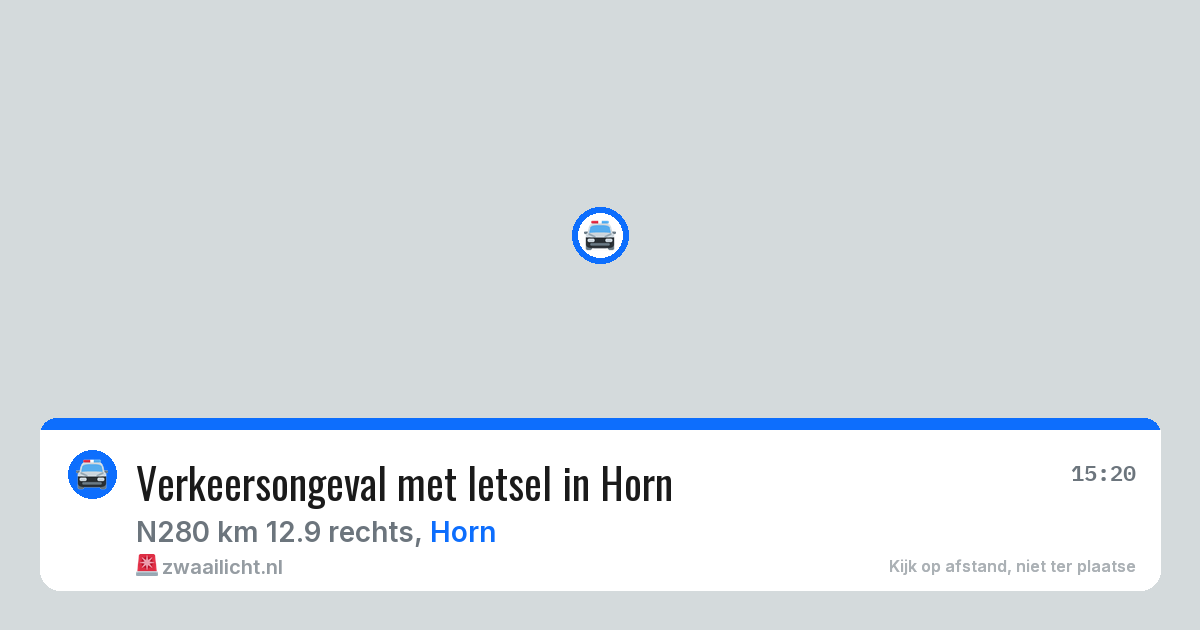 Verkeersongeval met letsel in Horn — 7 jul 2026